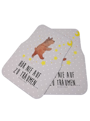 Mr. & Mrs. Panda Fußmatte Fürs Auto Bär Träume mit Spruch in Grau Pastell