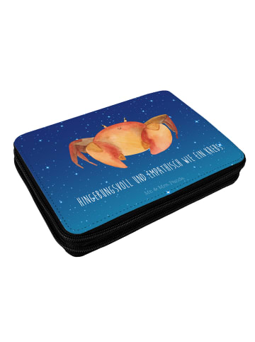Mr. & Mrs. Panda Schreibmappe Sternzeichen Krebs mit Spruch in Sternenhimmel Blau