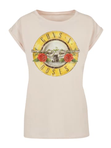 F4NT4STIC Extended Shoulder T-Shirt Guns 'n' Roses Vintage Logo Black in Whitesand