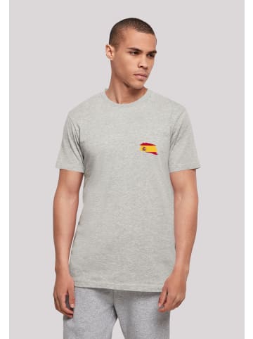 F4NT4STIC T-Shirt Spanien Flagge Spain in grau meliert