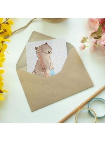 Mr. & Mrs. Panda neujahrskarte Reinigungskraft Herz ohne Spruch in Grau Pastell