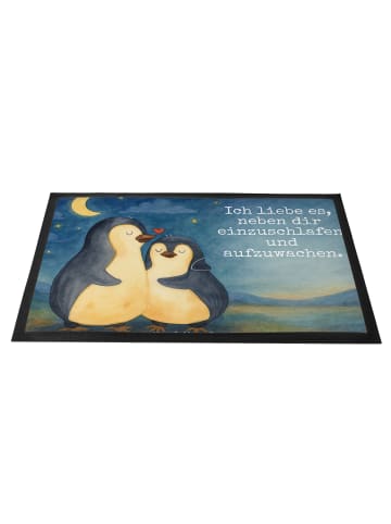 Mr. & Mrs. Panda Fußabstreifer Pinguine Einschlafen Design mit S... in Weiß