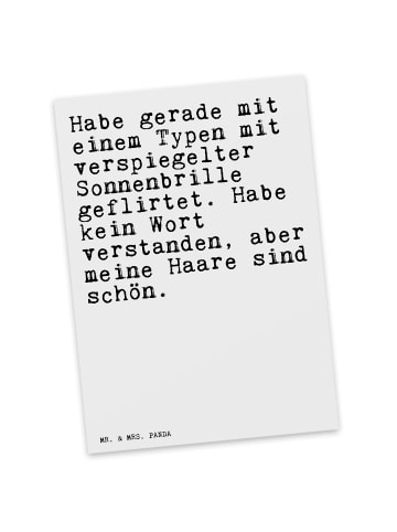 Mr. & Mrs. Panda Postkarte Habe gerade mit einem... mit Spruch in Weiß