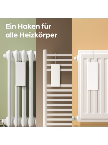 Praknu Luftbefeuchter Heizkörper aus Keramik - 4er Set mit Flexiblem Haken