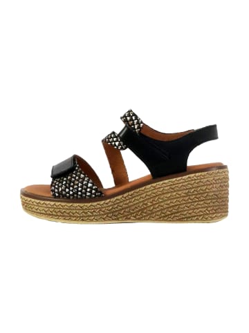 Divine Factory Keil-Sandale aus Leder Alénoa Schwarz