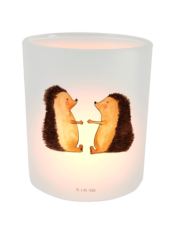 Mr. & Mrs. Panda Kerze Igel Liebe ohne Spruch in Transparent