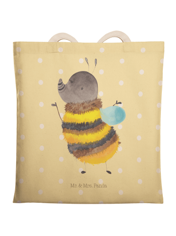 Mr. & Mrs. Panda Shopper-Tasche Hummel flauschig ohne Spruch in Gelb Pastell
