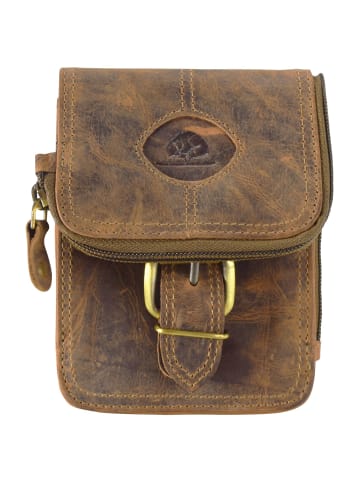 Greenburry Vintage Gürteltasche Leder 14,5 cm braun