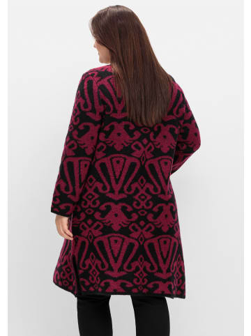 sheego by Joe Browns Longstrickjacke in schwarz-gemustert