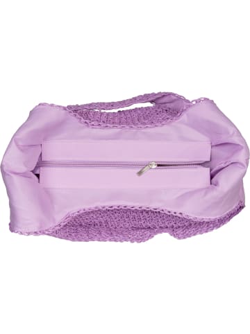 styleBREAKER Papierstroh Beuteltasche in Lavendel