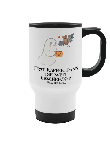 Mr. & Mrs. Panda trinkbecher mit deckel Gespenst Kaffee mit Spruch in Weiß