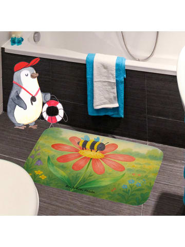 Mr. & Mrs. Panda Badeteppich Hummel Blume Design ohne Spruch in Weiß