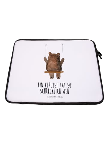 Mr. & Mrs. Panda Notebook Tasche Bär Schaukel mit Spruch in Weiß