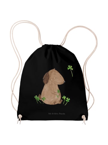 Mr. & Mrs. Panda Sportbeutel Hund Kleeblatt ohne Spruch in Schwarz