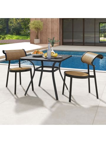 COSTWAY Gartentisch 80x80x73cm in Grau