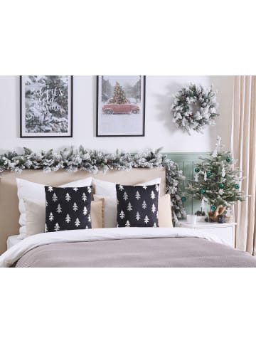 Beliani 2er-Set Dekokissen CUPID in Schwarz/Silber