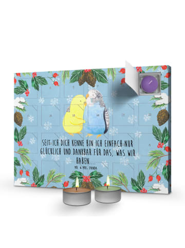 Mr. & Mrs. Panda Duftkerzen Adventskalender Wellensittich Liebe ... in Eisblau