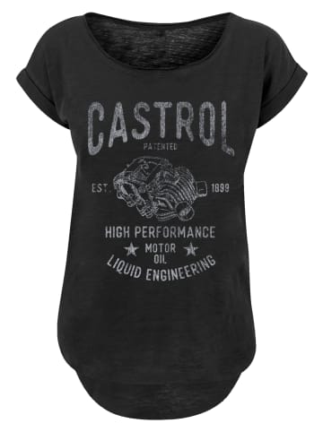 F4NT4STIC Long Cut T-Shirt Castrol Retro Engine in schwarz