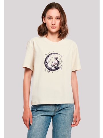 F4NT4STIC Tee Gothic Valentinstag Skelett Mond in Whitesand