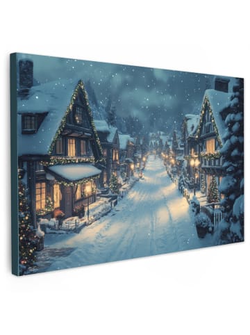 OnlyWow Leinwand Bilder Dunkelblau