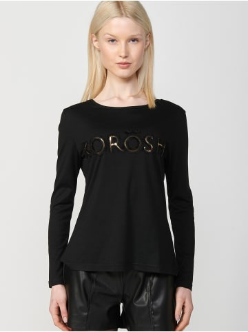 KOROSHI Langarm-T-Shirt in SCHWARZ