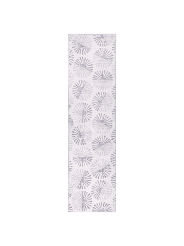 Beliani Kurzflor CATAK in Weiß/Grau - (W) 80 x (L) 300 cm