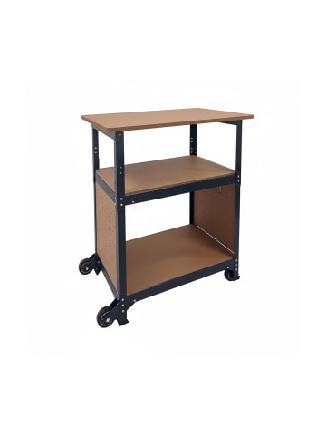 relaxdays Werkbank in Schwarz/ Natur - (B)72,5 x (H)69,5 x (T)50 cm