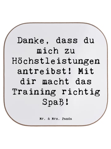 Mr. & Mrs. Panda Getränkeuntersetzer Spruch Motivierender Fitnes... in Weiß