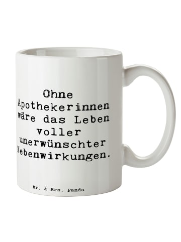 Mr. & Mrs. Panda Kaffeebecher Spruch Apothekerin Nebenwirkung mi... in Weiß