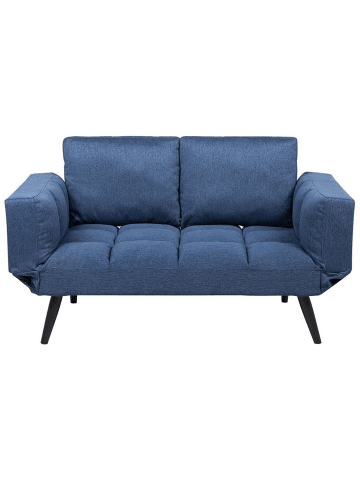 Beliani 2-Sitzer Sofa BREKKE in Blau/Schwarz - (W) 158 x (H) 90 x (L) 75 cm