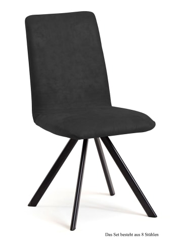 58 aufm Kessel ESSZIMMERSTUHL (8er-Set) Datja 47x92x60 Schwarz/Anthrazit