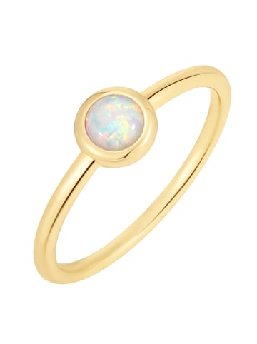 Glanzstücke München Ring aus Sterling Silber mit Opal (synth.) in gelbgold