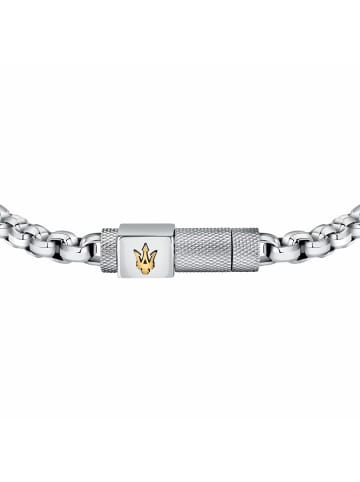 Maserati Herren-Armband Edelstahl Erbskette Silber