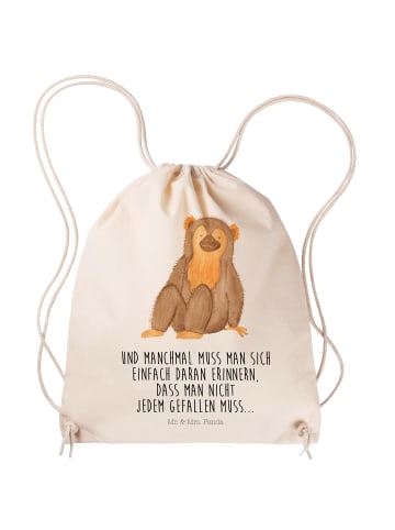 Mr. & Mrs. Panda Jutebeutel Affe mit Spruch in Creme