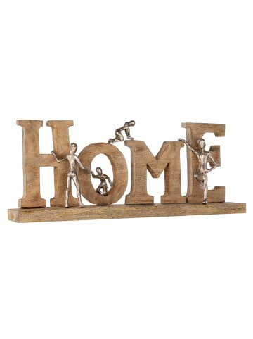 GILDE Schriftzug "Home" in Silber/ Natur - H. 23,5 cm - B. 58,5 cm