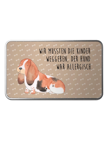 Mr. & Mrs. Panda Metalldose rechteckig Hund Basset Hound mit Spruch in Hundeglück