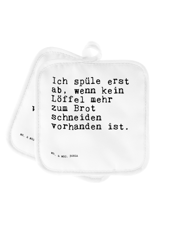 Mr. & Mrs. Panda Ofenhandschuhe Ich spüle erst ab,... mit Spruch in Weiß