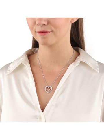 Amor Kette mit Anhänger Silber 925, rhodiniert+rosévergoldet in Bicolor
