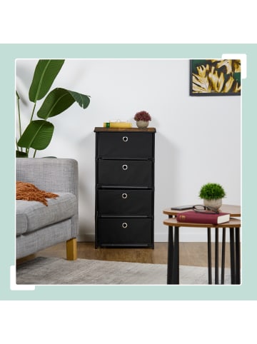 relaxdays Kommode in Schwarz/ Braun - (B)43 X (H)85 x (T)33 cm