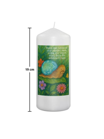 Mr. & Mrs. Panda Adventskerze Schnecke Sir Design mit Spruch in Weiß