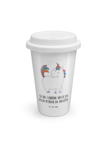 Mr. & Mrs. Panda Thermotasse Einhorn Stolzieren mit Spruch in Weiß