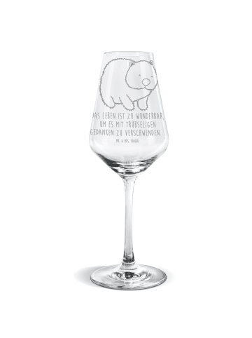 Mr. & Mrs. Panda Weißwein Glas Wombat mit Spruch in Transparent