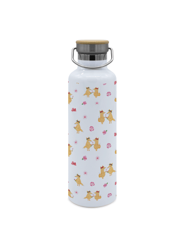 Mr. & Mrs. Panda Trinkflasche Fuchs Blumen ohne Spruch in Transparent