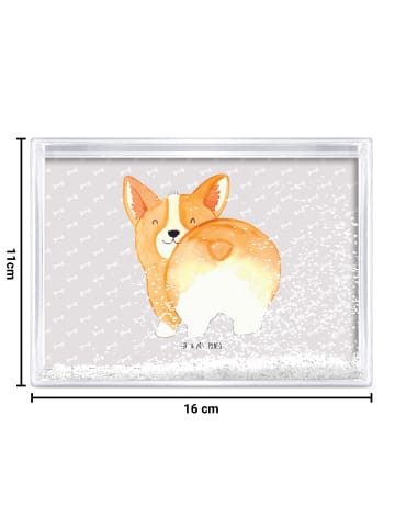 Mr. & Mrs. Panda Schneerahmen Corgi Po ohne Spruch in Grau Pastell
