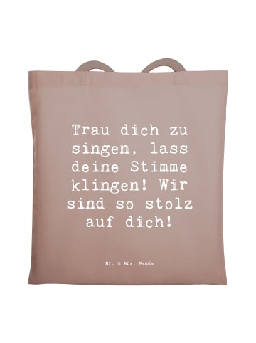 Mr. & Mrs. Panda Schultasche Spruch Vokale und musikalische Auft... in Braun Pastell