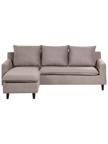 Beliani Ecksofa ELVENES in Beige/Braun - (W) 206 x (H) 69 x (L) 140 cm