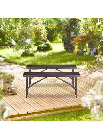 relaxdays 2x Bierbank in Braun - (B)100 x (H)42 x (T)25 cm