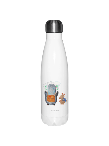 Mr. & Mrs. Panda Thermosflasche Pinguin & Maus Wanderer ohne Spruch in Weiß