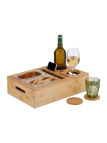 relaxdays Couchbar in Natur/ Transparent- (B)40 x (H)10,5 x (T)26 cm