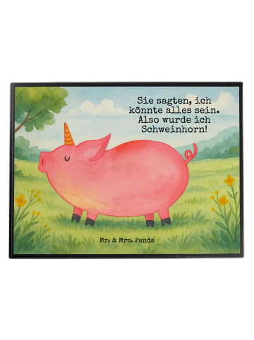 Mr. & Mrs. Panda Tischunterlage Einhorn Schwein Design mit Spruch in Weiß
